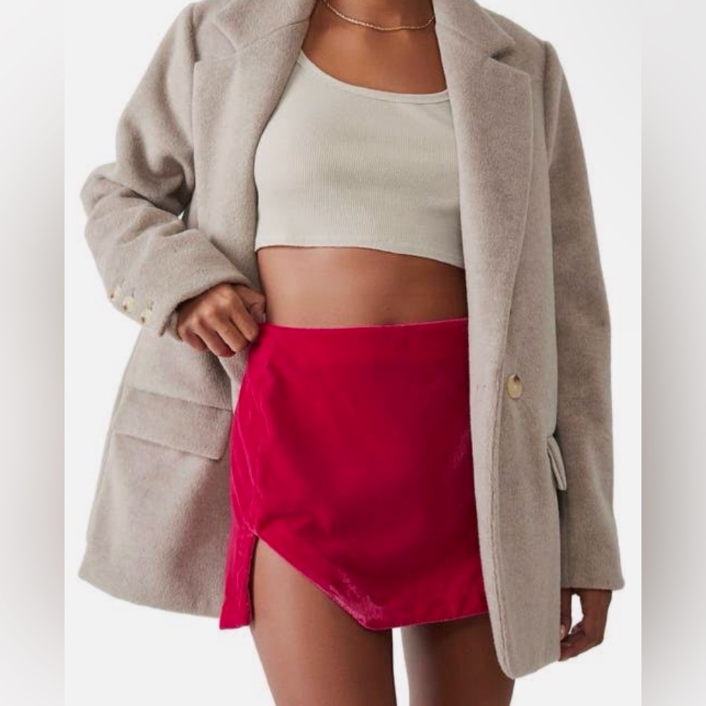 NWT Free People Annalise Velvet Mini Skirt